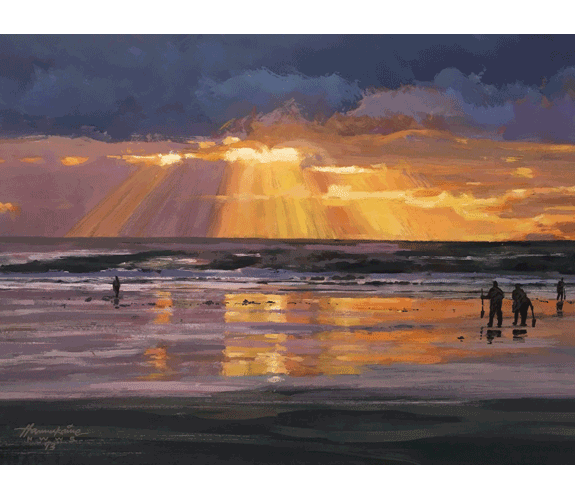 "Sunset Clam Diggers" by John Hannukaine